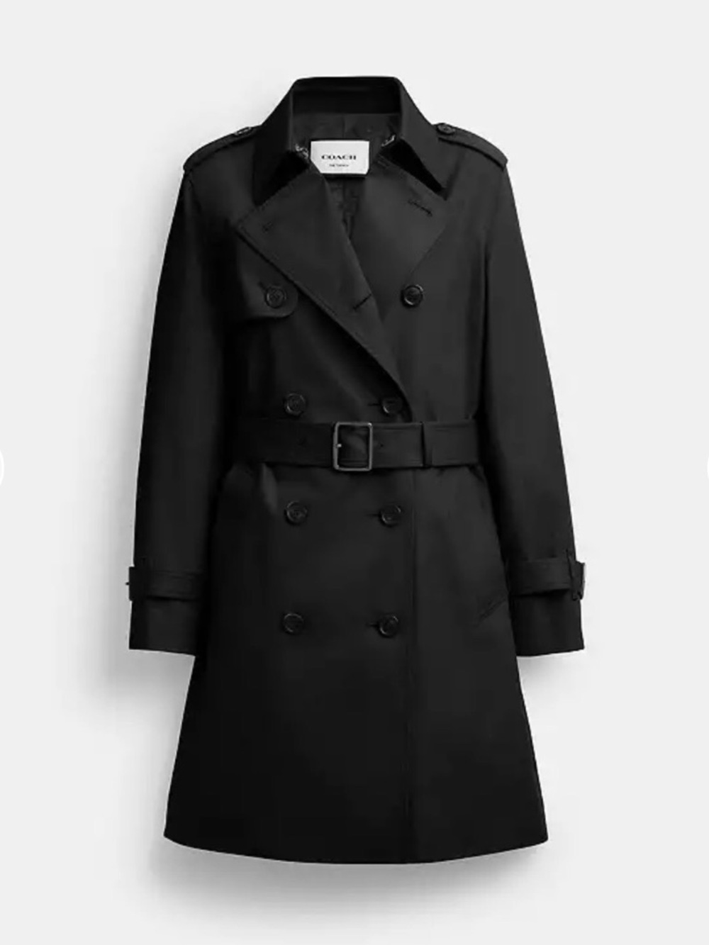 Coach Black The Trench Coat with Signature Lining